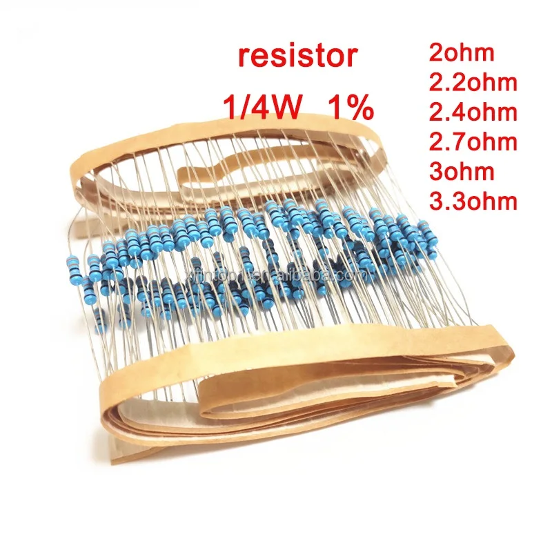 1/4W 1/2W 1W 2W Resistance carbon composition resistors 1% 5% Metal Film Resistor 1K 5K 10K 100K Assorted Kit Resistors Set Pack