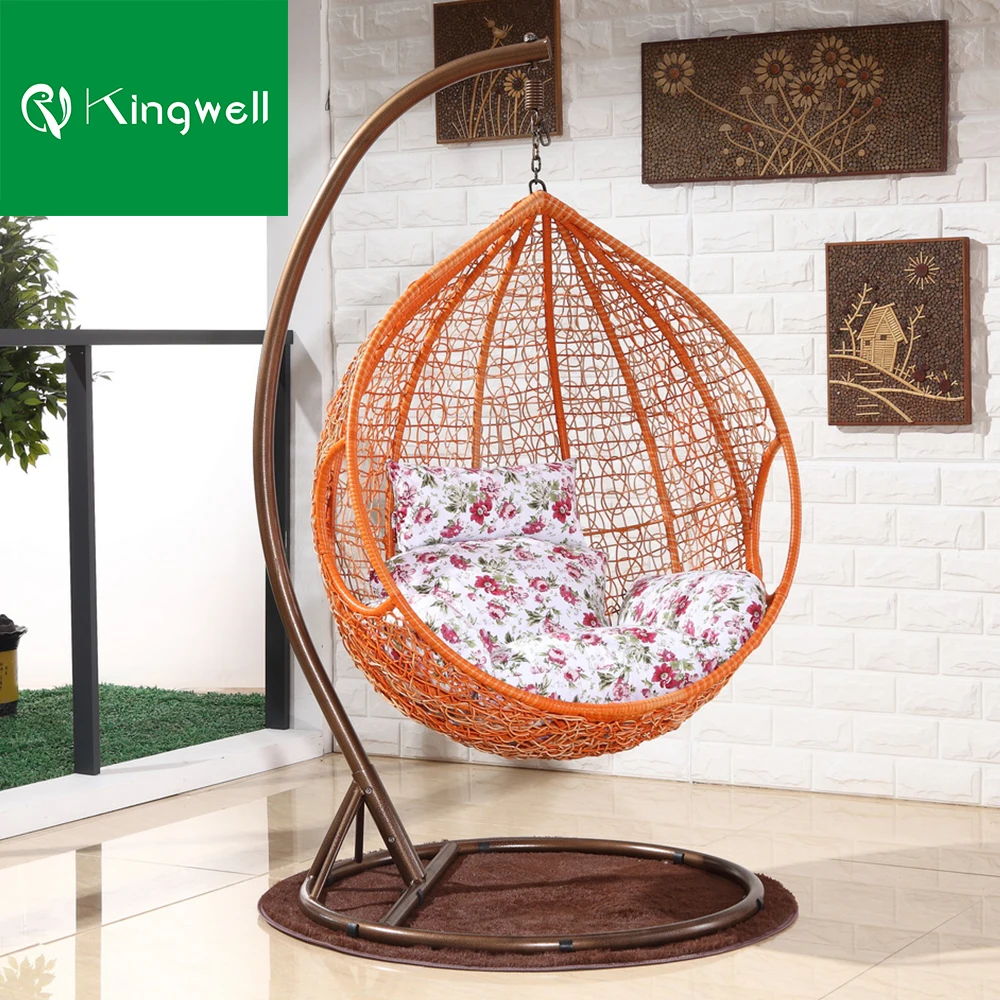 Plastic Rattan India Outdoor Swing Egg Chair With Stand