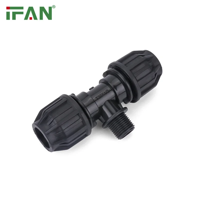 IFAN Factory Irrigation Fittings 50mm Quick Connect Water Fittings Tee ASTM D3035 PP Compression Fittings