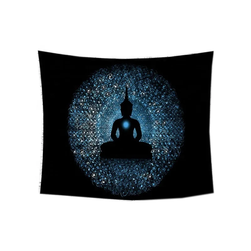 
High Quality Buddha Meditation and Lotus Bedspread Tapestry Wall Hanging 