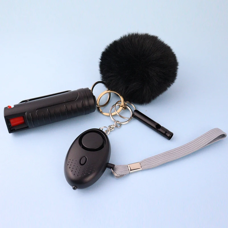 Hot selling customized personal protection self defense keychain set with gas pimienta defensa personal