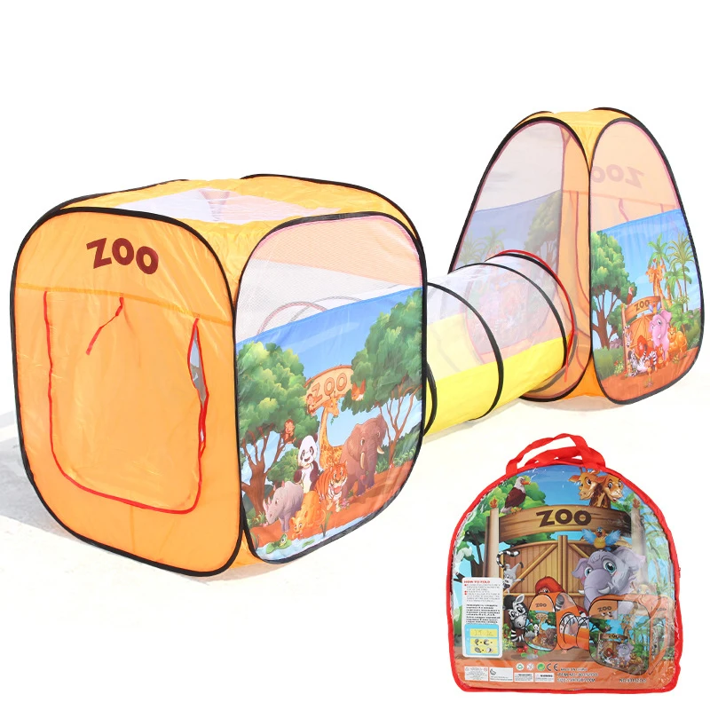 8051 New 3 in 1 Portable Children Foldable Ball Pool Tunnel Tepee Tent Kids Pop Up Tunnel Play Tent