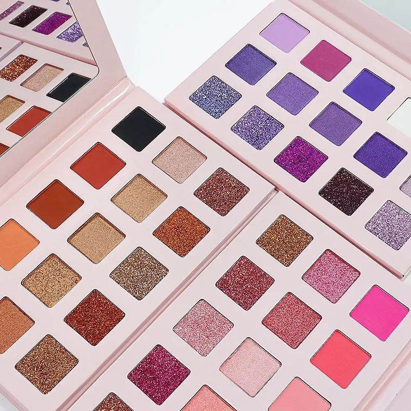 Manufacturer 15 Colors Pink Shimmer Matte Glitter Eye Shadow Palette No Logo Shiny Organic High Pigment Private Label