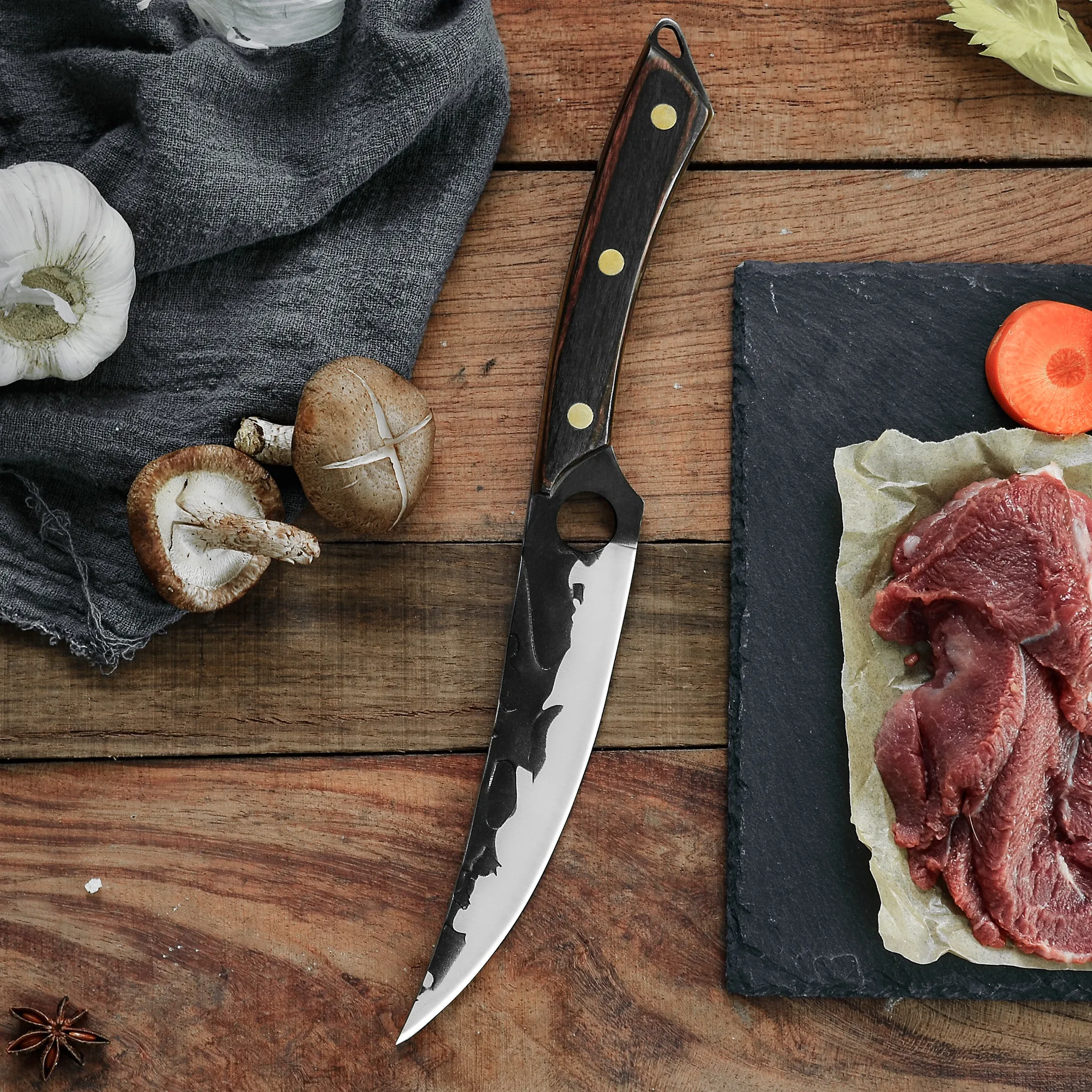 Xingye New Design 6 Inch Forged Hammer Stainless Steel Narrow Blade Boning Skinning China Fish Fillet Knife Fishing