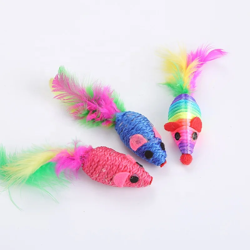 
Hefei SY wholesale manufacturer rope plastic mouse cat toy cat toy mouse steering mouse cat 