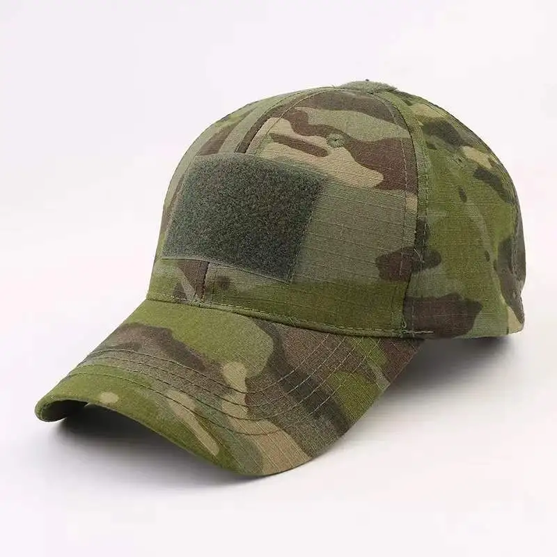 Custom Velcro Patch Outdoor Sports Cap Logo Embroidery Camo Cycling 6 Panels Baseball Caps Hats for Men