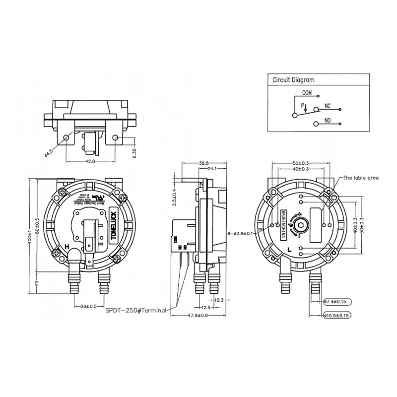 110V 220v Electric Control High Low Air Differential Sewage Pump Hot Gas Water Heater Air Pressure Switch