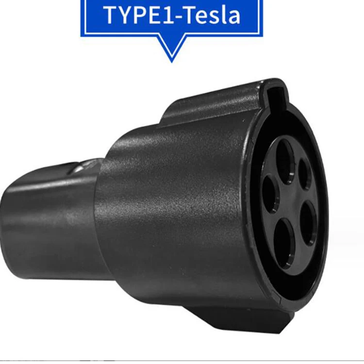 Standard Black AC 240V 60A EV Connector for Tesla SAE J1772 To Tesla EV Charger Adapter Connector