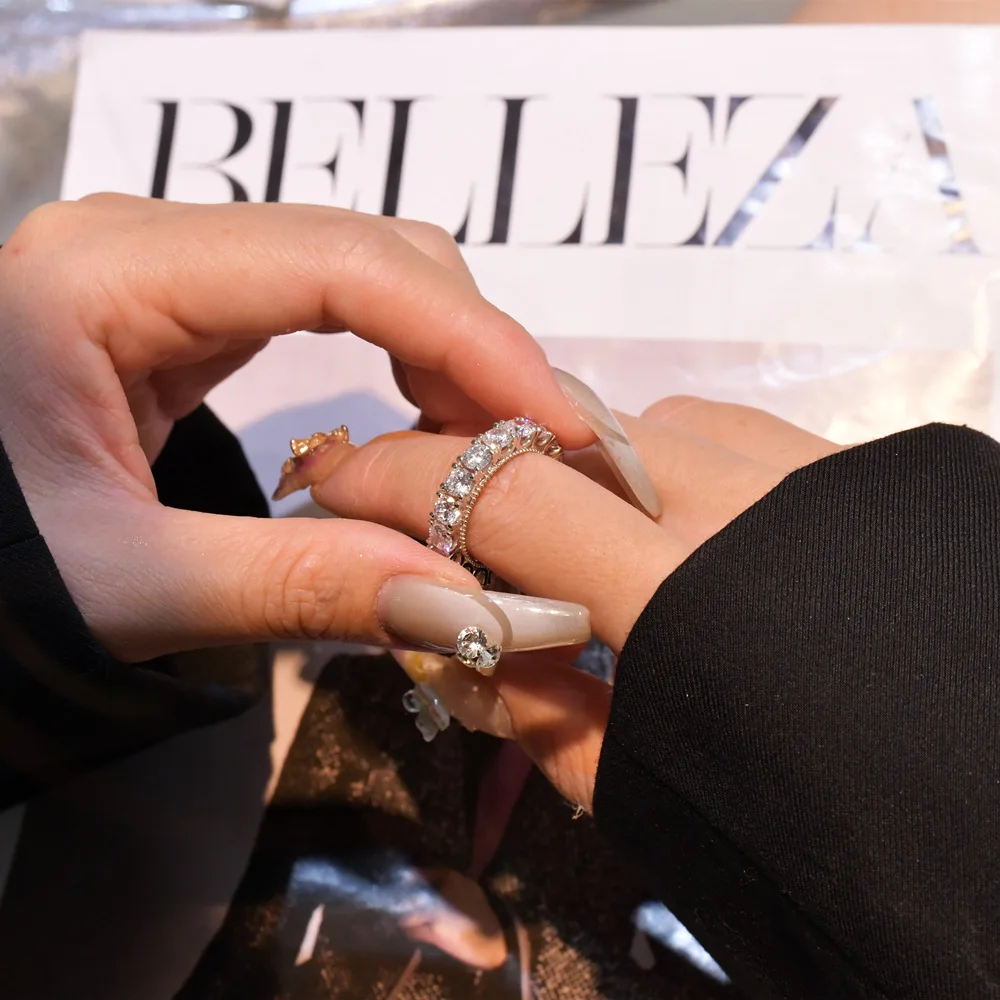 Hot Selling Full Diamond 925 Sterling Silver Ring Fashion Wholesale Jewelry