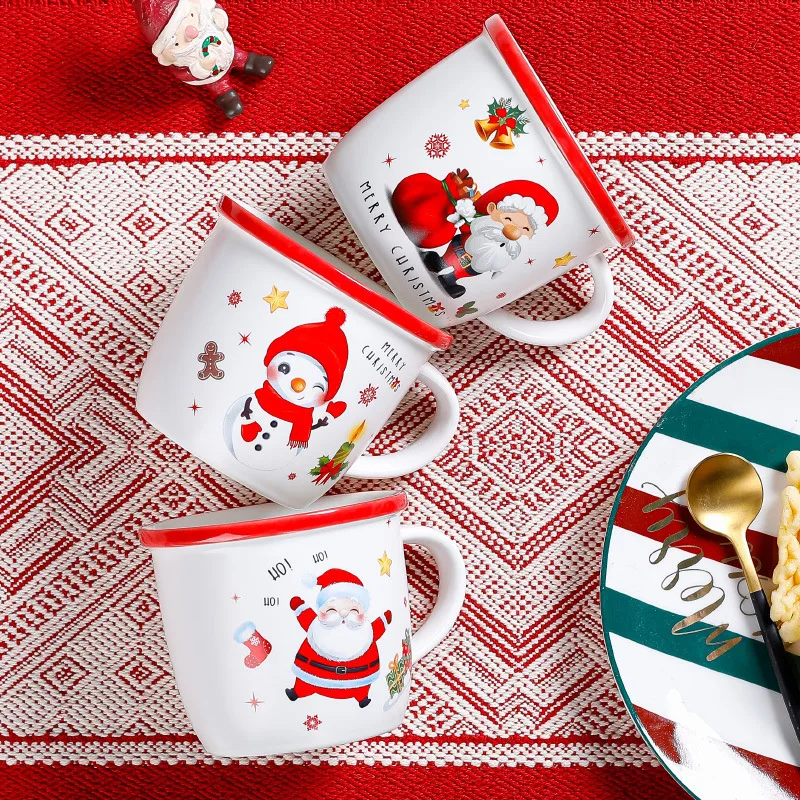 New Design coffee cups Weihnachtstasse Promotional ceramic santa mug, porcelain christmas mug, Christmas cup luxury cups