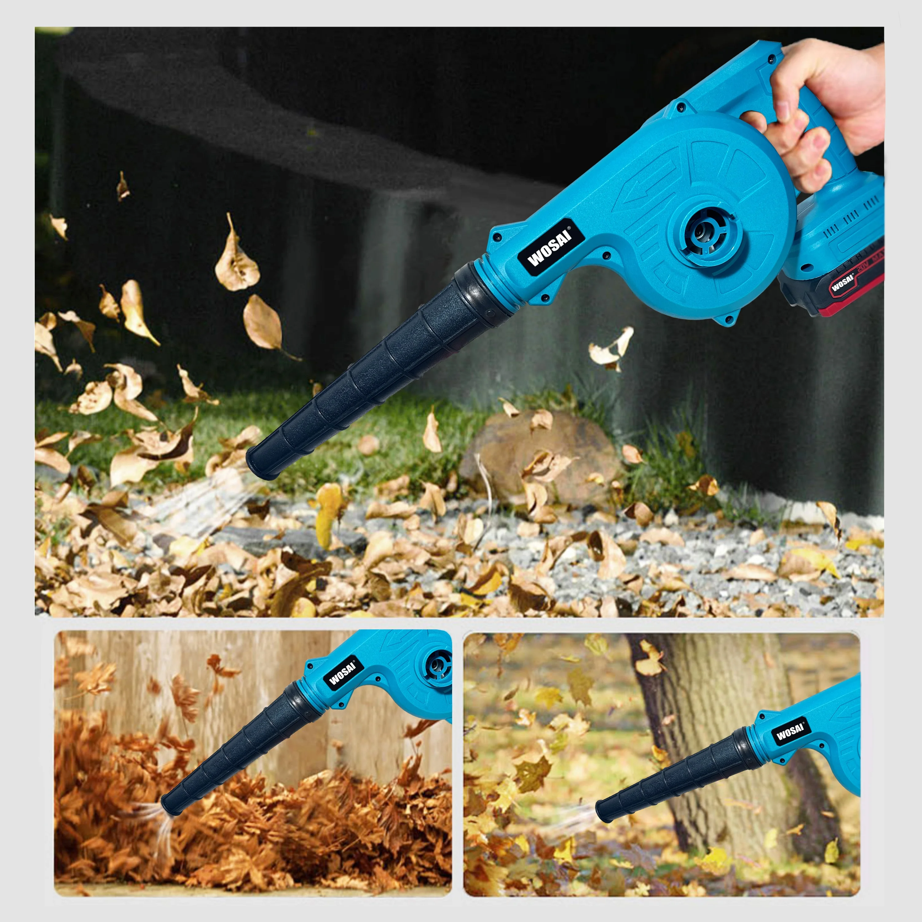 Professional Blow Suction Dual Purpose Wind Turbine Leaf Blowers Vacuum Cleaner 20V Cordless Blower
