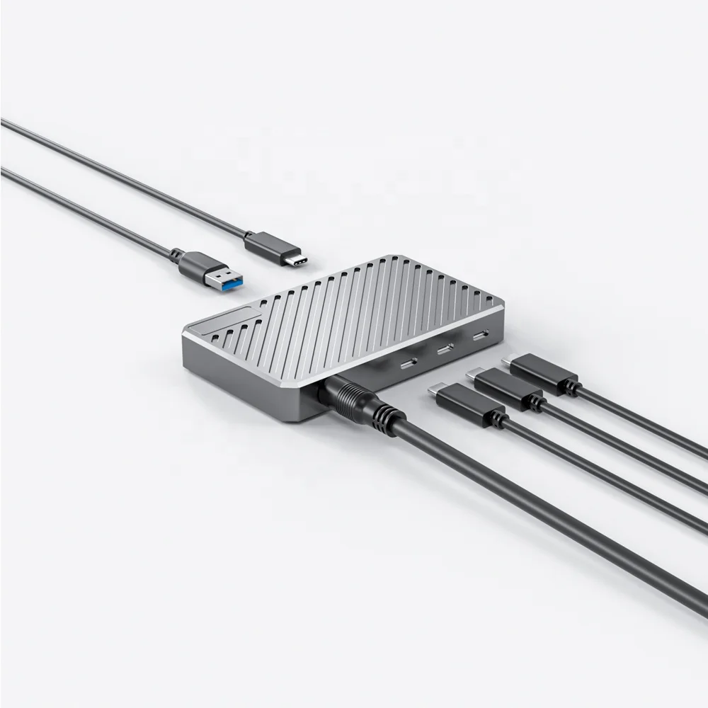 Factory Outlet Full CNC Aluminum 40Gbps TB4 Dock Docking Station USB 4.0 Hub with 150W Power Supply for Laptop