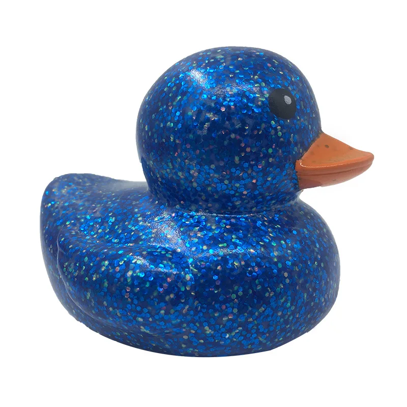 PVC Gold Dust Duck Toy Baby Bath Ducks Play Water Toys For Kids Sound Making Fidget Toys New Hot Sale Yiwu Factory Wholesale