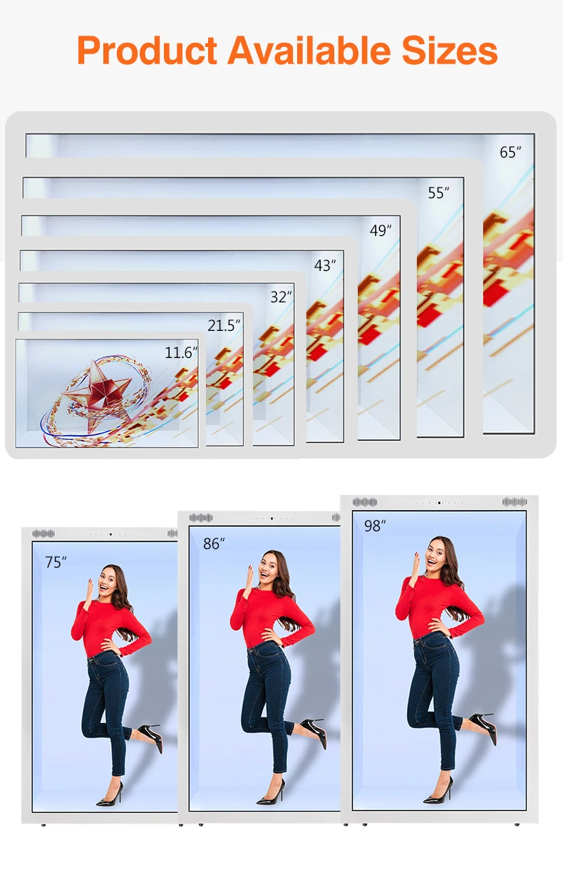21.5 32 inch Transparent Display Showcase Hologram Showcase
