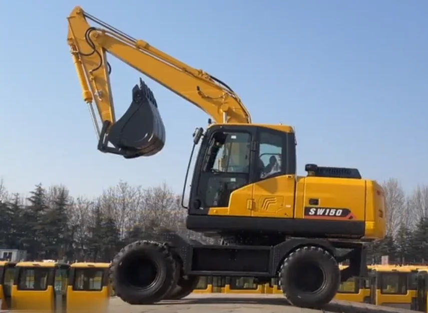Китайский новый экскаватор 13 5-тонный колесный SW150 с ведром 0 58cbm для