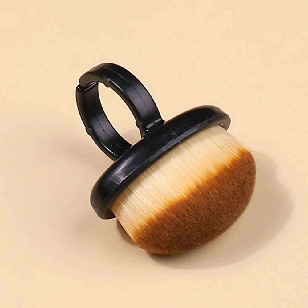 Ring-style nail art front treatment rear edge dust brush finger clip type fine soft bristle brush nail sweep dust