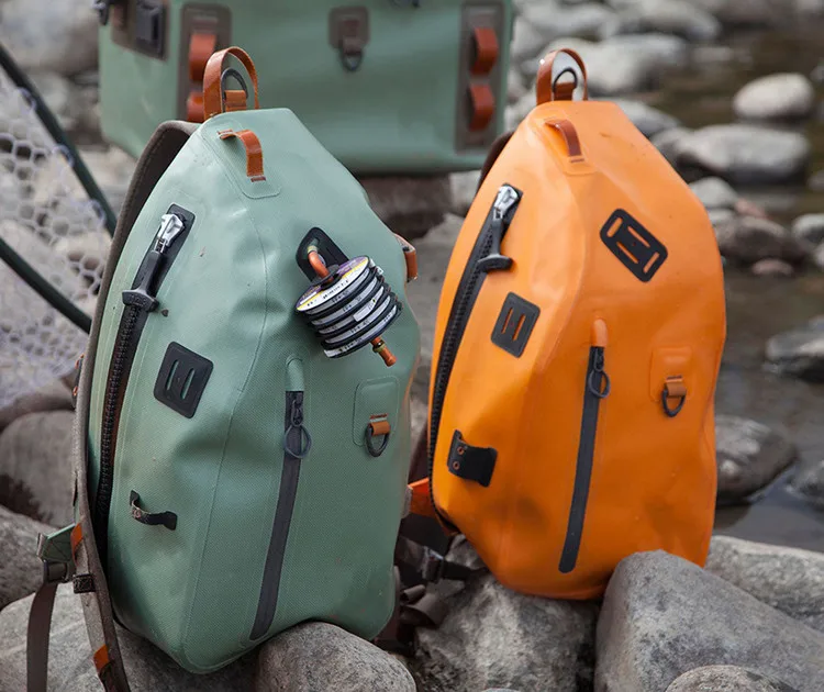 OEM Waterproof Nylon TPU or tarpaulin Fly Fishing Shoulder Bags for Fishing Rod Gear Fishpond Thunderhead Packs Fishing Backpack