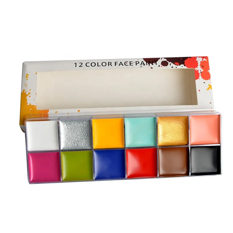 
Wholesale 12 Color Private Label Halloween Body Painting Kit Makeup Face Paint 