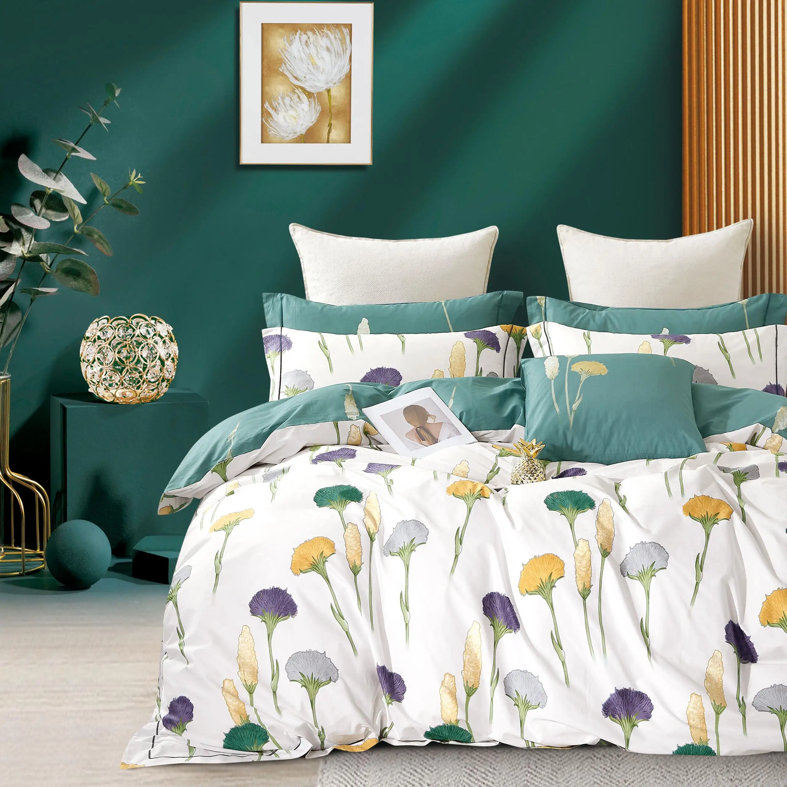 100% cotton printed fabric in roll for bed sheet set