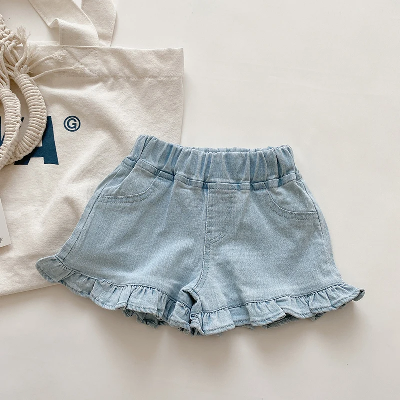 2023 Summer Kids Clothes Fashion Girls Shorts Ruffle Girls Trousers