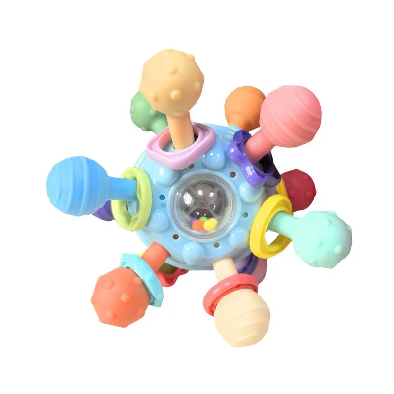 Wholesale baby silicone teether baby rattle toys set  teethers montessori   Rattle Chew toys
