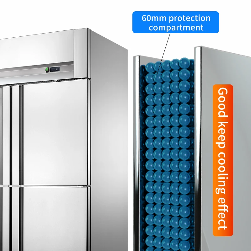 MUXUE  vertical freezer Commercial Refrigerator stainless steel commercial freezer Cold storage 6 door upright deep freezer