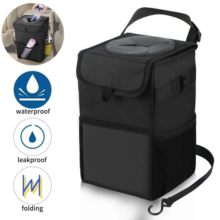 Wholesale car seat storage bag oxford foldable waterproof & leakproof dustbin multifunctional Car garbage bag