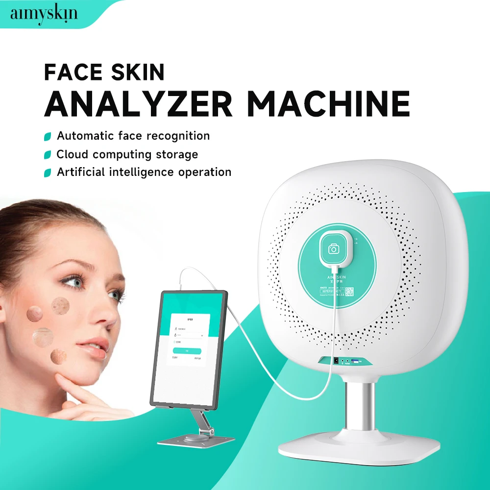 New Design Intelligent 4d Skin Scanner 8 Digital Deep Facial Comprehensive UV Light Moisture Skin Analyzer With Woods Lamp