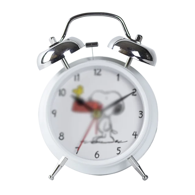 iMSH TB12003 Quartz analog clocks metal twin bell alarm clock wecker despertador desktop bedside bell custom alarm clock