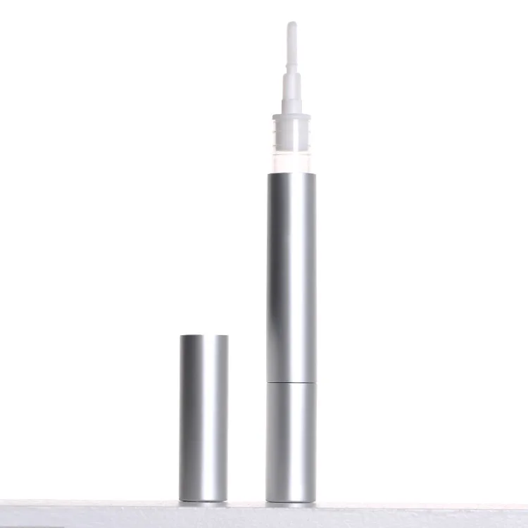 Silver Lip Gloss Tube Container Empty Cuticle Oil Nail Polish Twist Pen Cosmetic Customized with Brush Black/white/silver/gold /