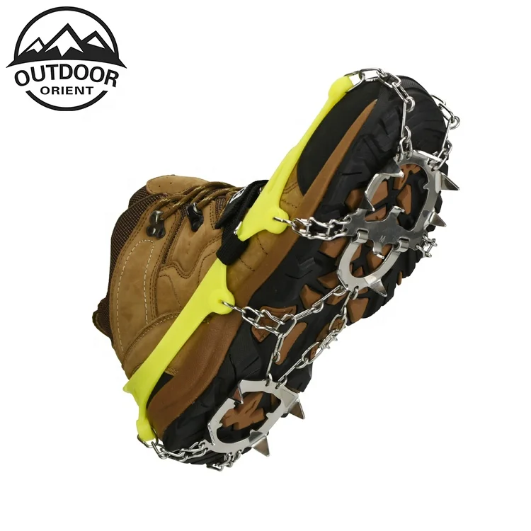 
Wholesale anti-slip stainless steel anti-slip snow crampon outdoor walking hiking climbing TPR ice cleats 