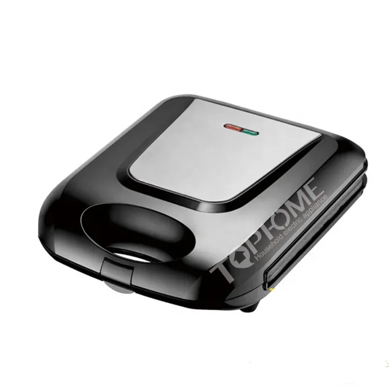 1400W Fixed Plate 4 Slice Sandwich Maker Black Stainless Steel Sandwich Maker Household Grill Toaster Sandwich Maker