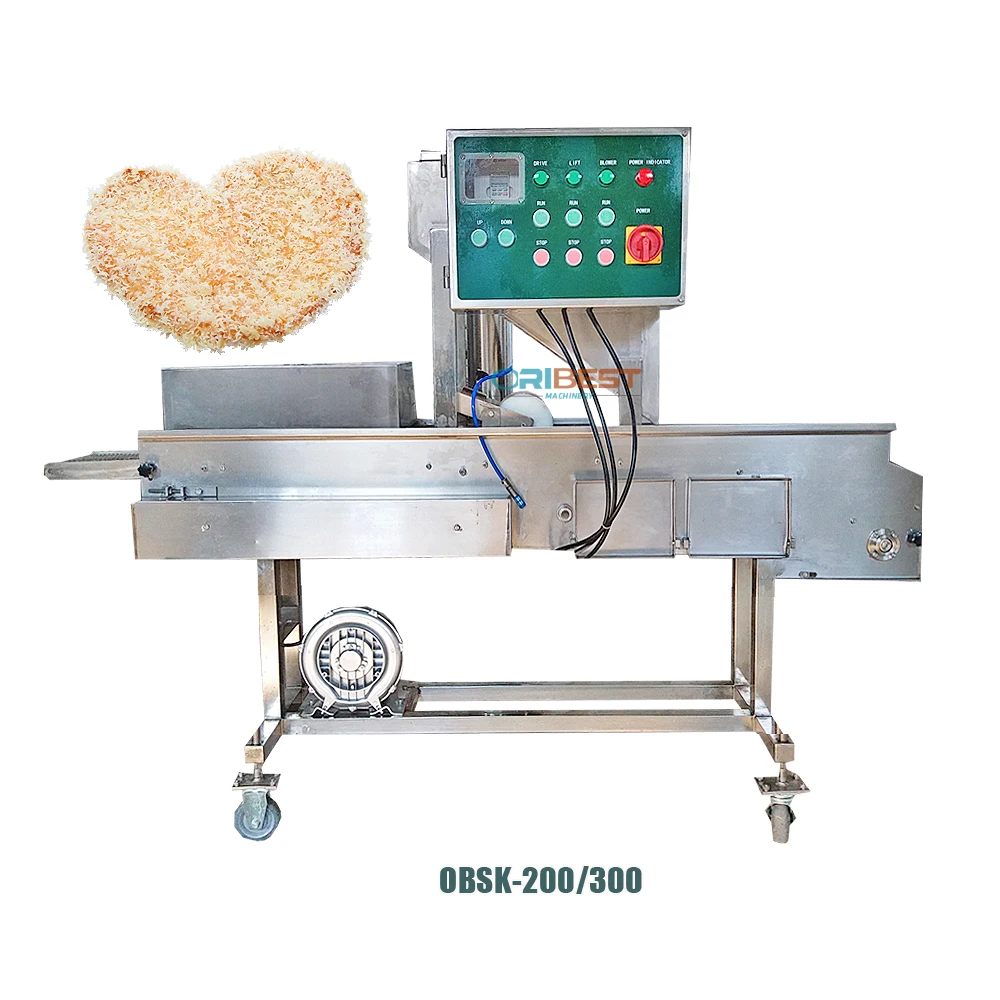 Practical Industrial Dry Yellow Bread Crumbs Battering And Bread Crumb Coating Machine Bread Crumbs Coating Machine For Patty