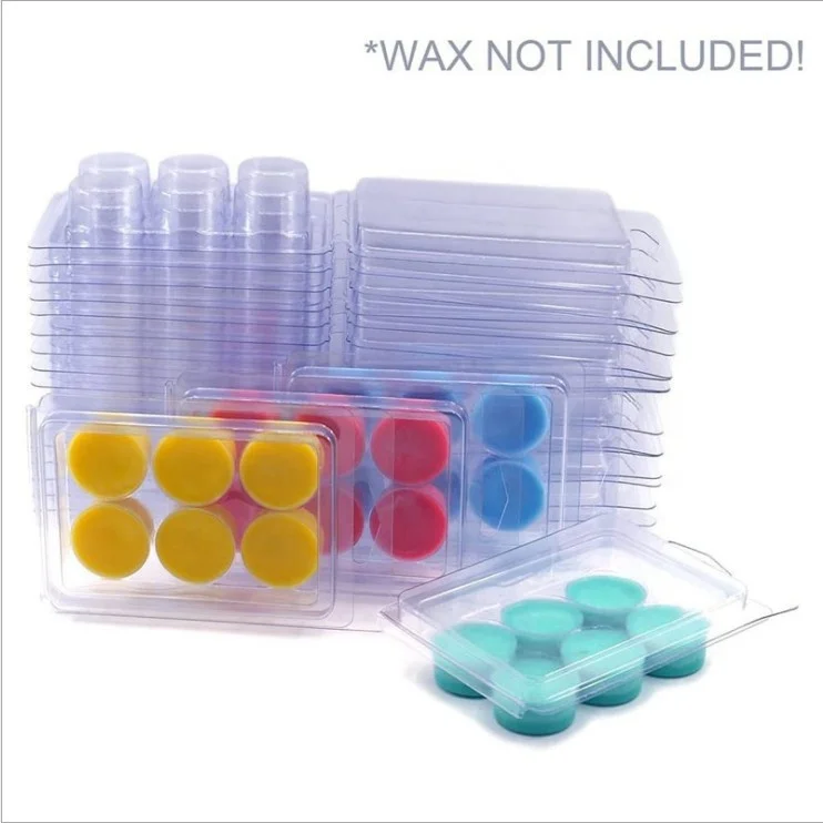 
Custom Wax Melt Clamshells Molds Clear Empty Plastic Cube Tray for Wickless Wax Tarts Candles 