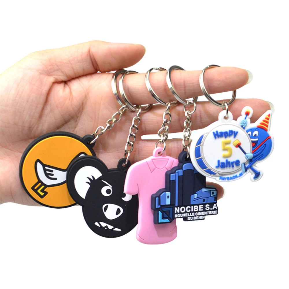 Wholesale Manufacturer Custom Soft Pvc Printed Keychain Rubber 2D 3D Logo Cute Anime Kawai Keychains