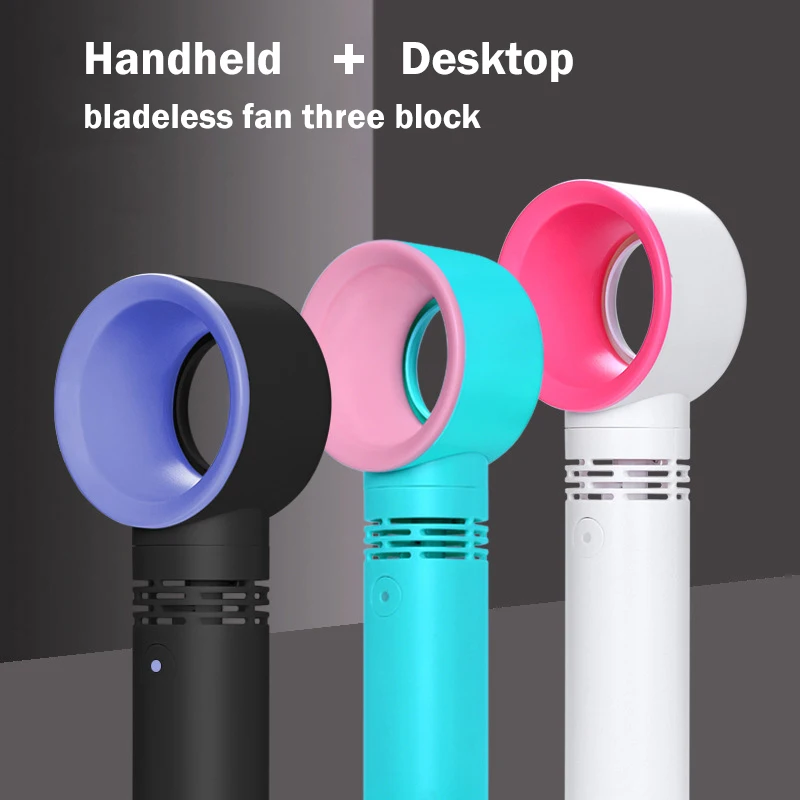 2020 Newly creative bladeless mini fan portable USB rechargeable handheld fan for desktop or hand