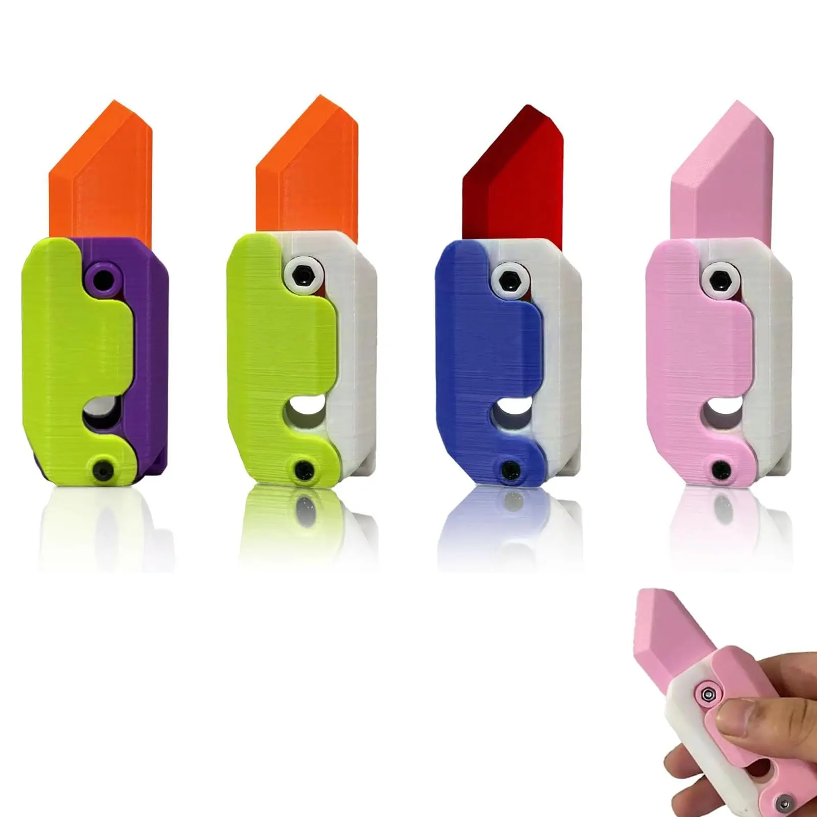 Popular Plastic Folding Spring Knife Fidget Toys TikTok Quirky Funny Stress Relief Toy Offices Decompression Novelty Toys
