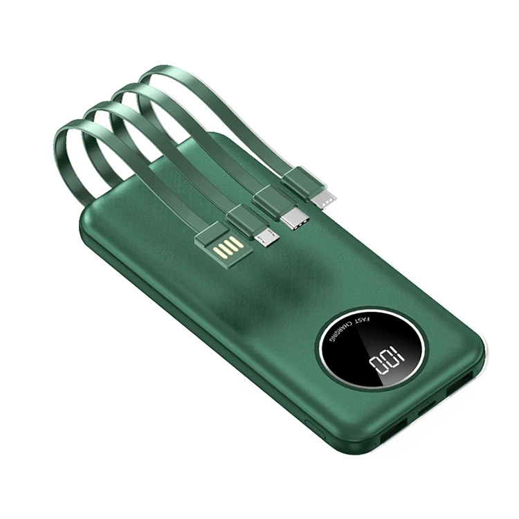 OEM Manufacturers custom package 5V 2.1A led digital display 10000mah powerbank with cable power bank