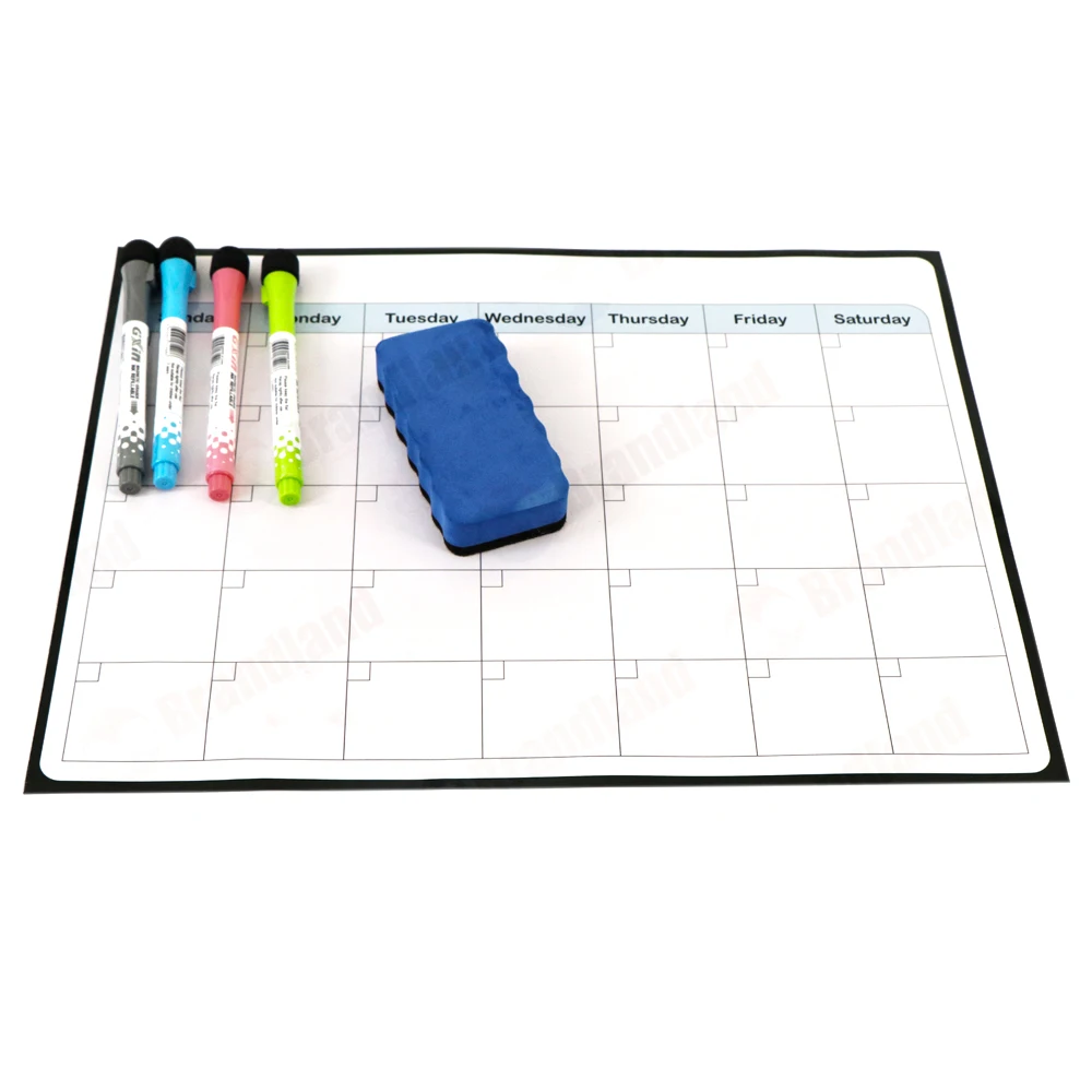 Custom Fridge Magnet Calendar Magnetic Weekly Planner Stain Resistant Magnetic Dry Erase White Board Weekly Magnetic Whiteboard