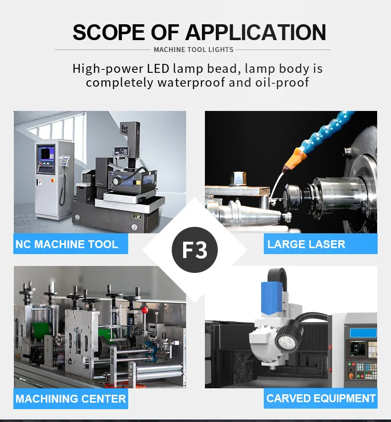 Professional LED Machine Light Ip67 Waterproof Machine Tool Working Lamps CNC Gooseneck Light