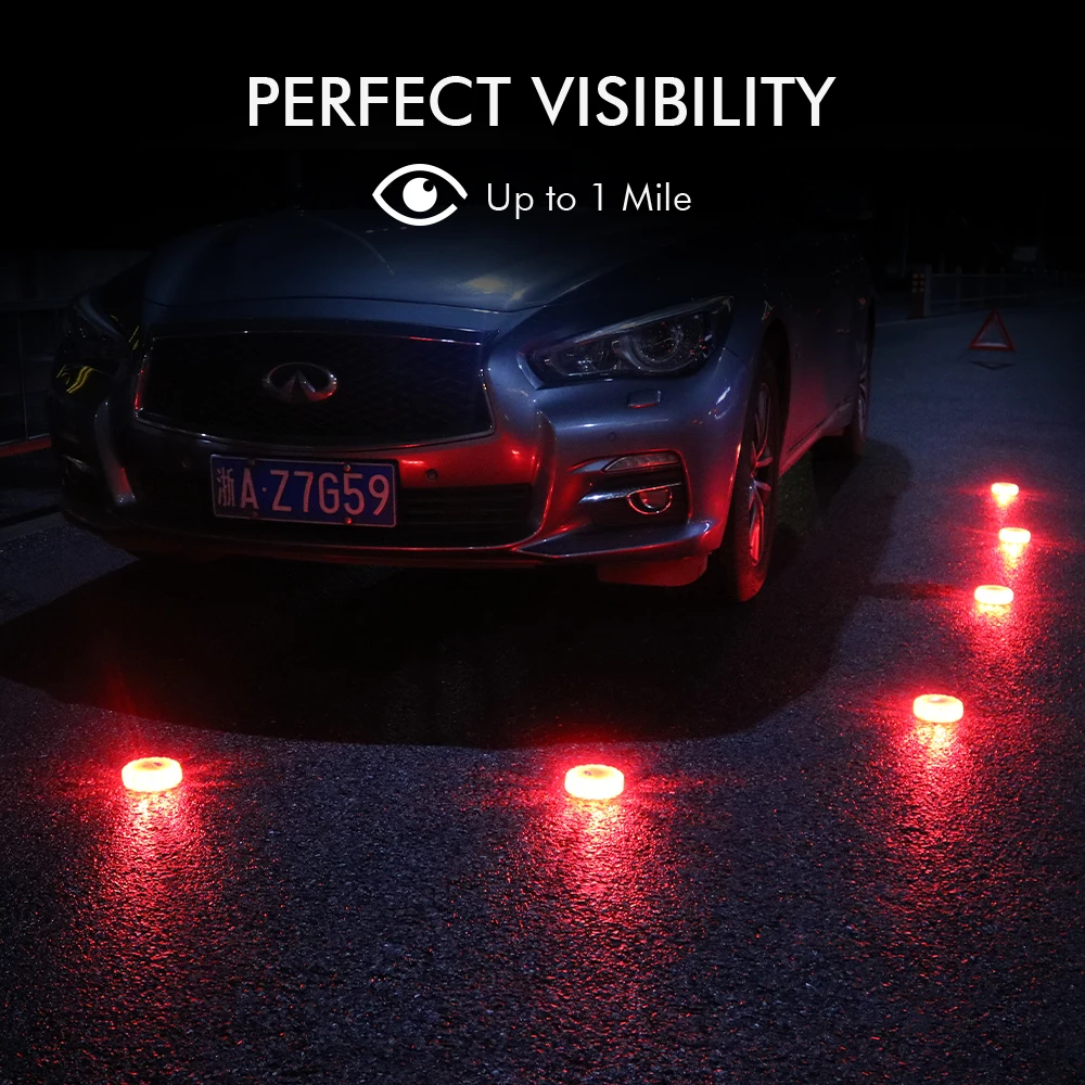 VCAN Road Safety Emergency 9 Modes Magnetic Rechargeable LED Road Flare Flashing