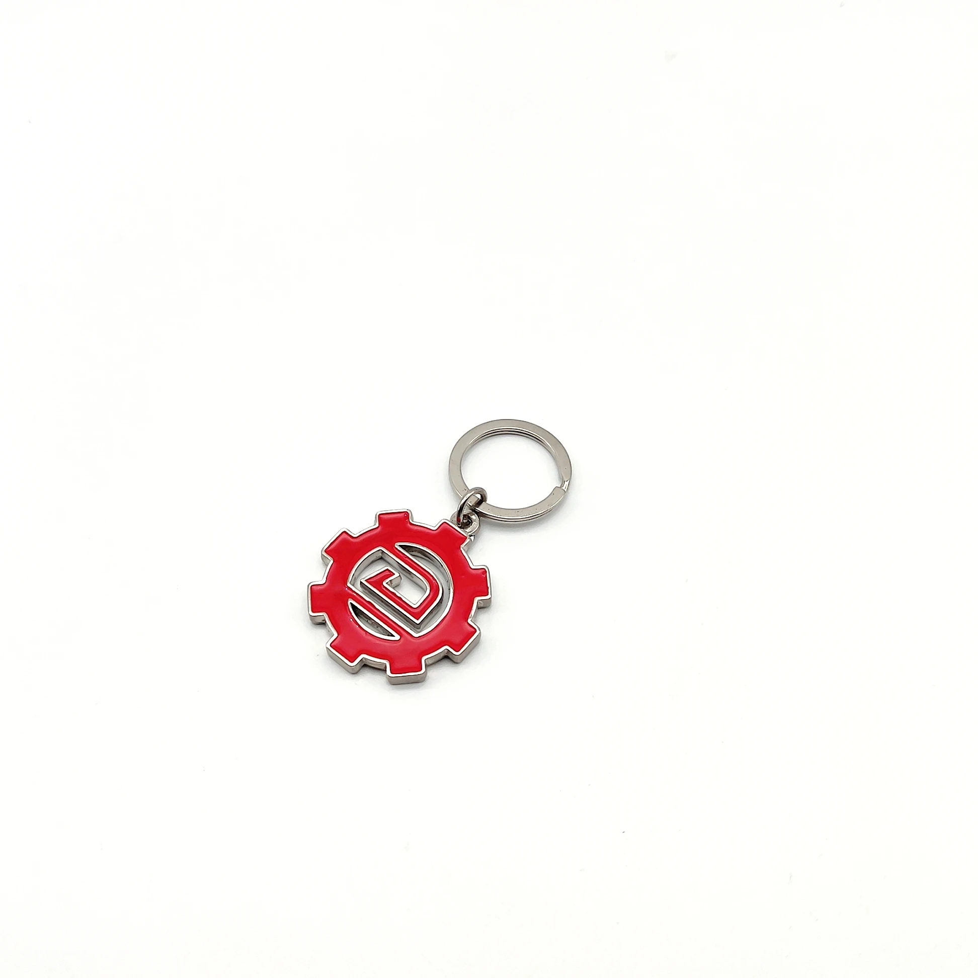 Wholesale Luxury Logo Custom keyring Red Gear Enamel Metal Keychain