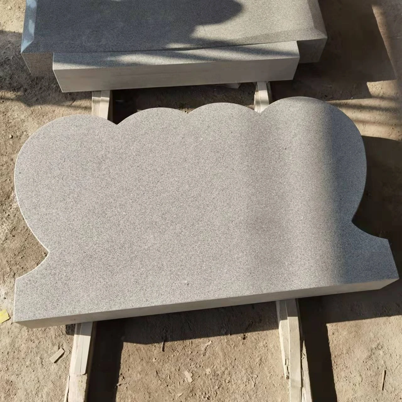 Light Grey Granite America Style Single Double Headstone G633 Memorial Monument