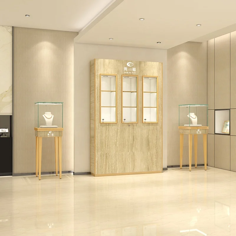 wholesale glass aluminum fits trays kiosk wall tempered mobile jewelry counter display showcase