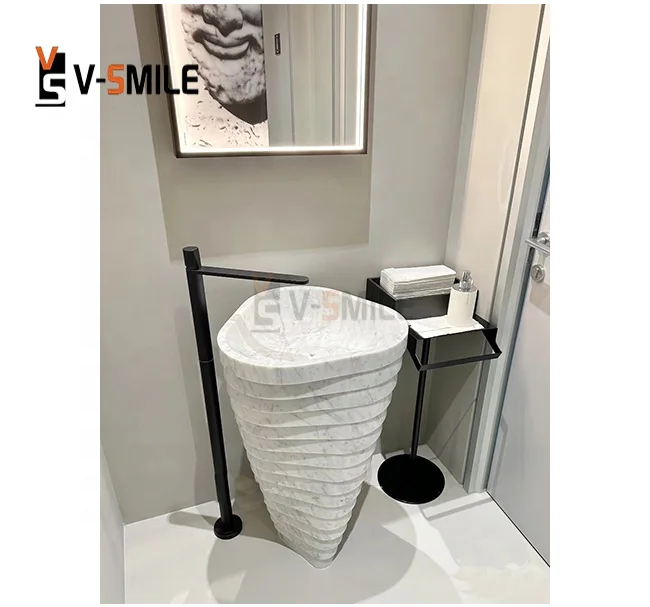 natural white marble wash hand basin price Integration One-piece wash basin