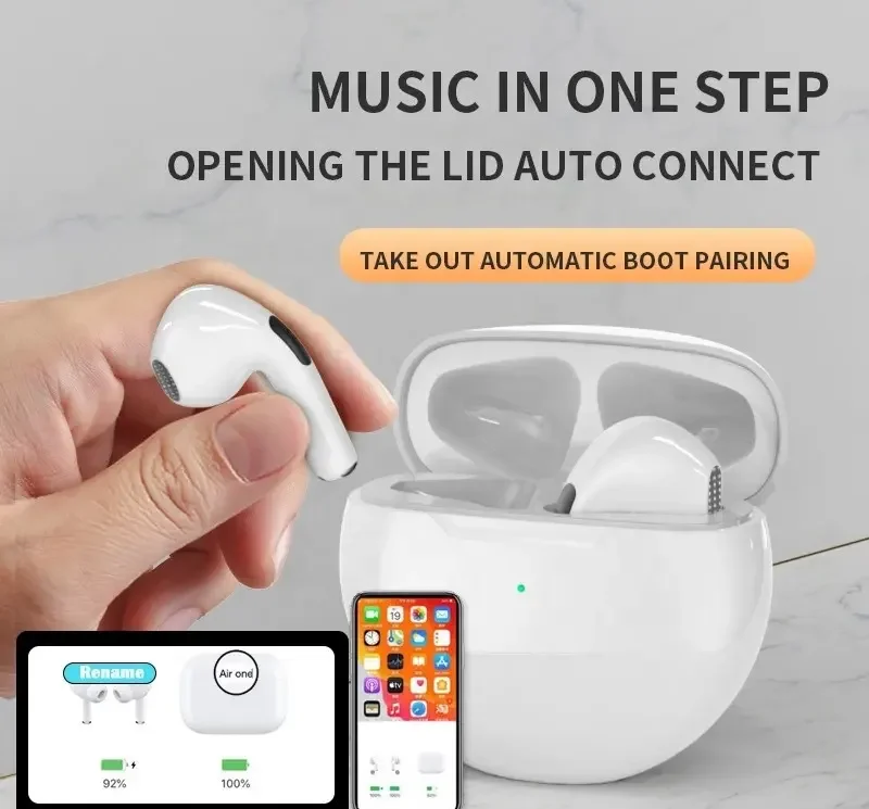 Cheap Price Pro 6 Pro6 Pro4 Pro5 Mini Earphone Smart Touch Handset Wireless Earphone 3D Stereo Gaming Headset TWS Mini Earbuds