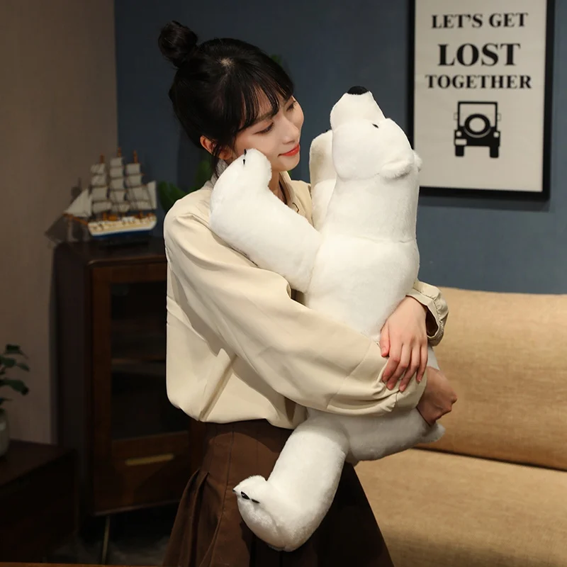 45cm 60cm Lifelike Standing White Plush Polar Bear Stuffed Animal Toys Huggable Toys for Kids