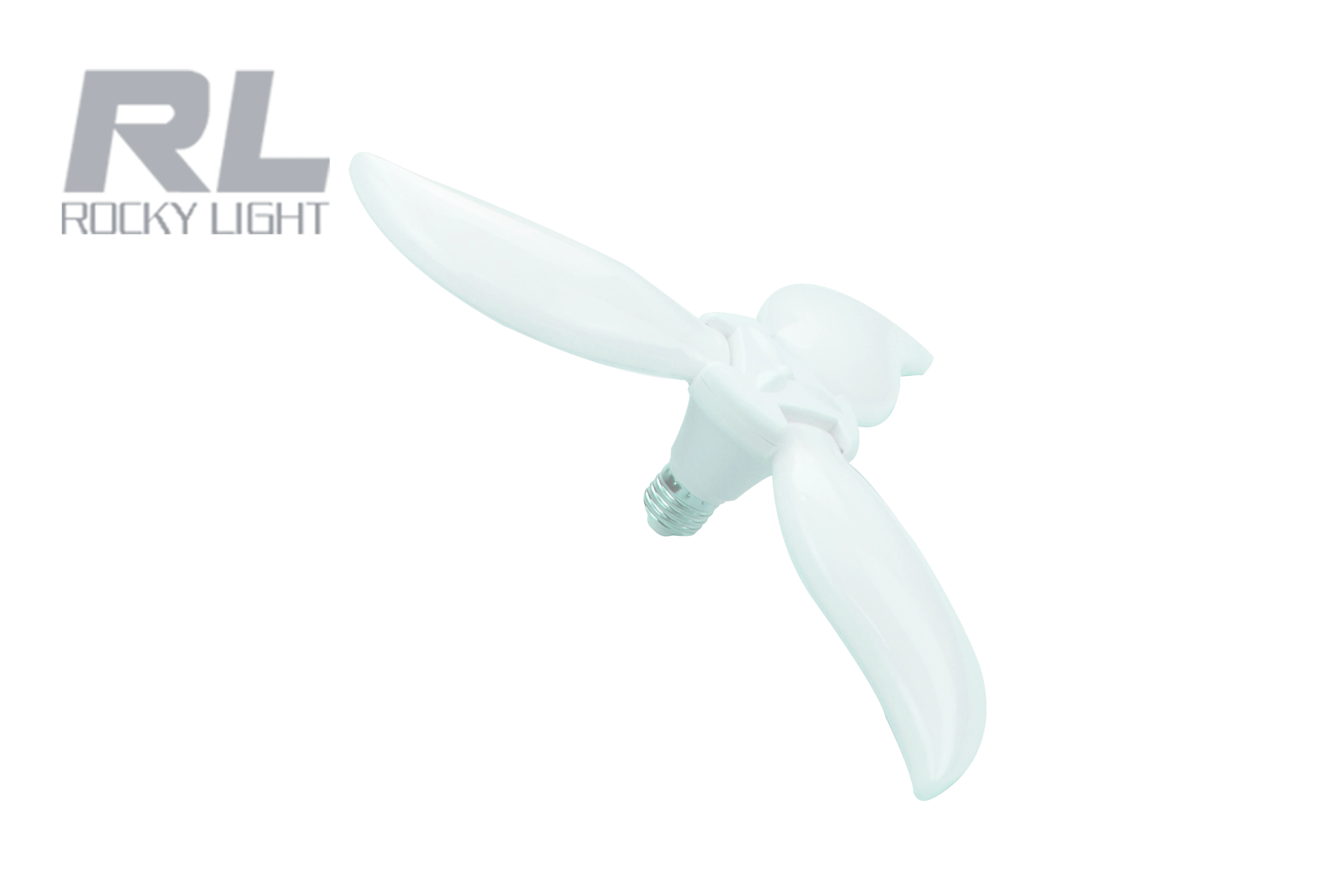 RockyLight three-leaf lamp fan folding design creative UFO chandelier E27 screw super bright LED energy-saving home lamp 30W