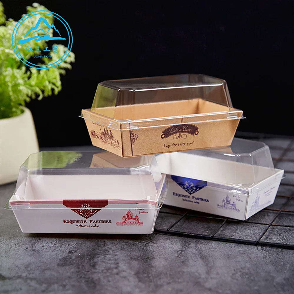 Factory Cake Bread Snack Bakery Food Packing Rdressgular Square Kraft Paper Box Sandwdressrap Box with Plastiprom Dresses China