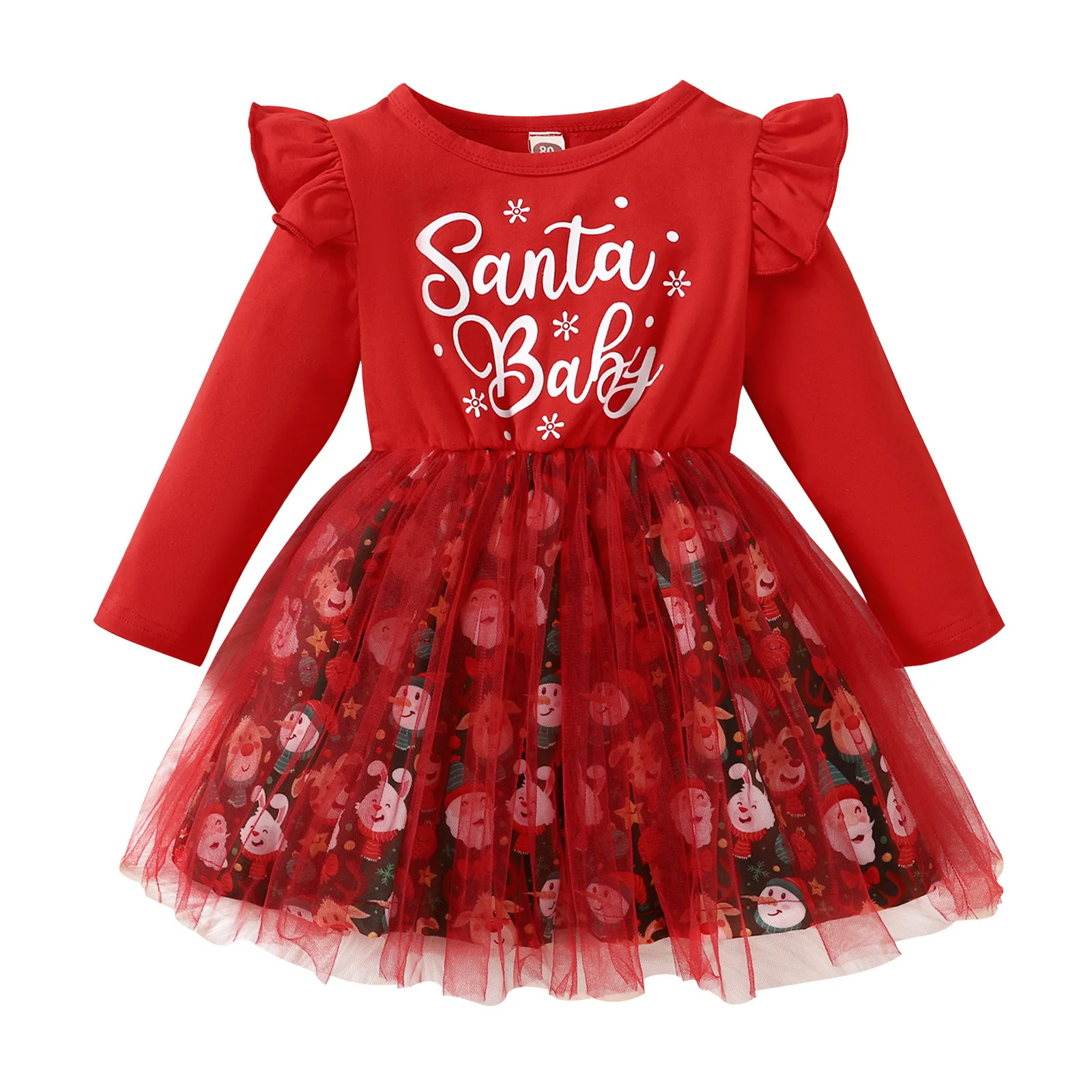2023 Europe US Style Autumn Winter New Tutu Dress Christmas Clothes Dress For Baby Girl 4 Years